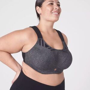 LIVI 42G Grey Max Support Wicking‎ Underwire Sports Bra Full Coverage NWT